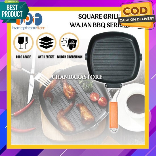 Carin Bulgogi Pan 32 Cm Bbq Grill Pan Marble Keramik Anti Lengket Panci Panggang Serbaguna Square Gr