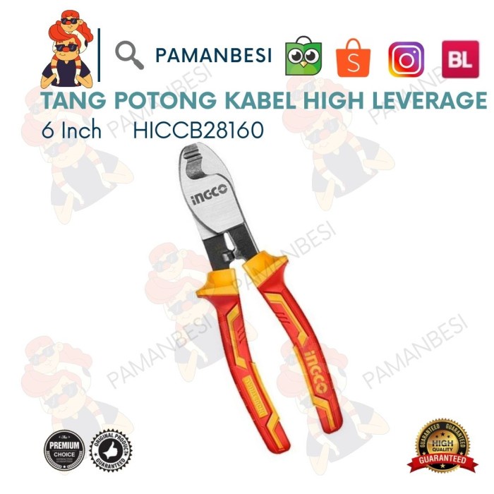 Terlaris Tang Potong Kabel High Leverage 6" Ingco Hiccb28160