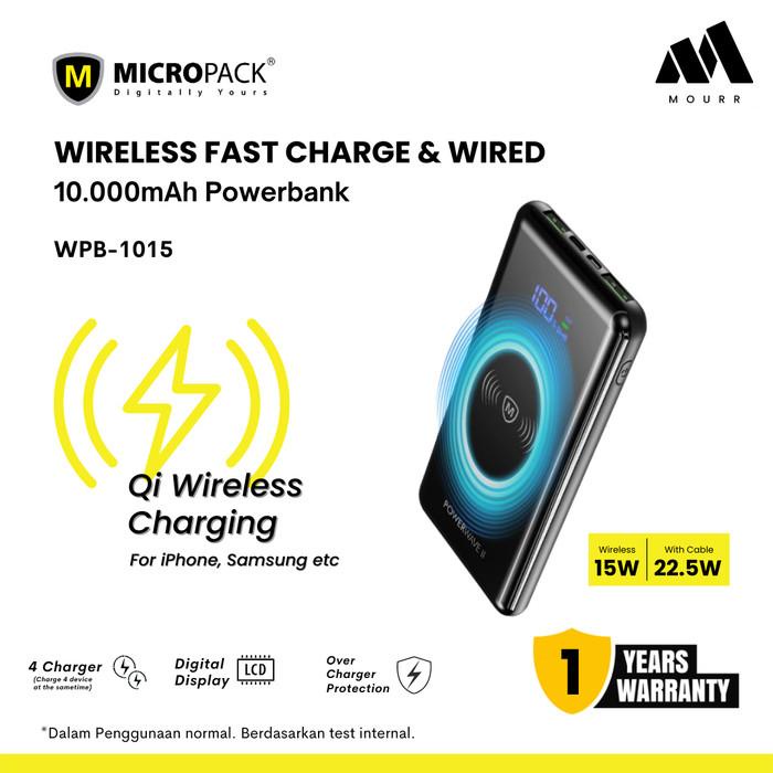 Powerbank Wireless Powerbank 10000Mah Fast Charging Micropack Type C Pd Charge