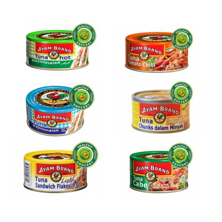 

Original AYAM BRAND Tuna All Varian Chunk in Oil Sandwich Cabe Hot Mayonaise Curry Olive Oil Crab Meat In Brine / Halal