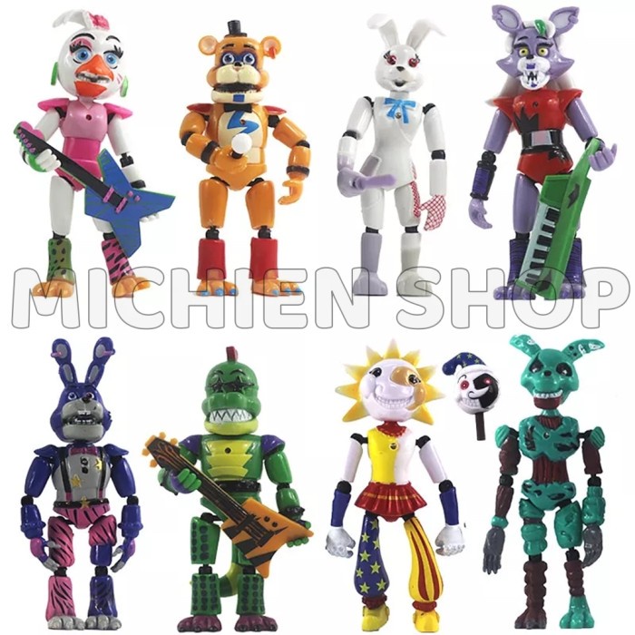 Terlaris Freddy Joint Fnaf Beruang Kelinci Foxy Action Figure Mainan