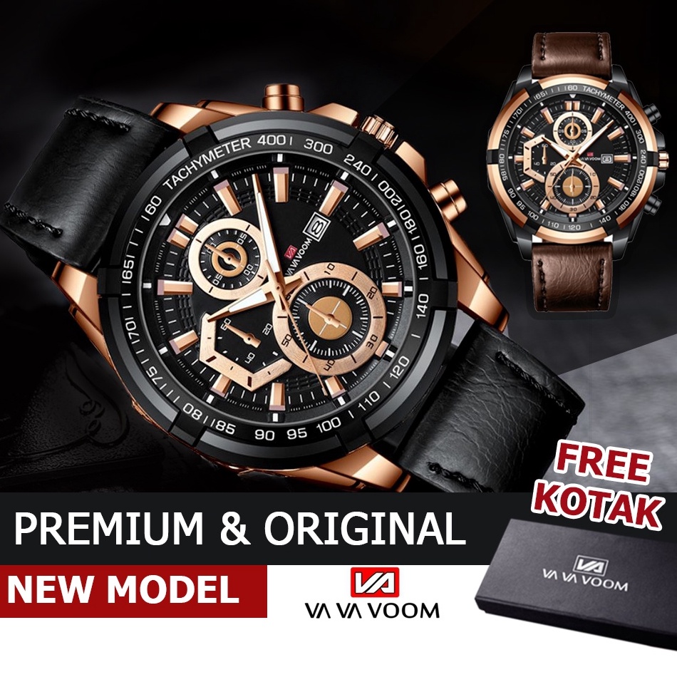 SALE Jam Tangan Pria Sporty Impor VAVA VOOM VA-2321 Original Tahan Air Fashion Business Auto Date Ku