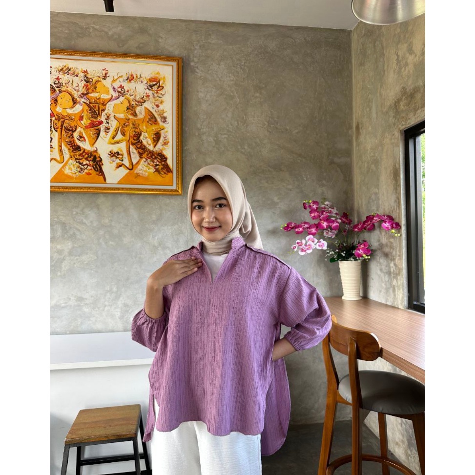 6>BH0-E Kemeja Blouse wanita Lady Crush / Kemeja Style Korea 237✦