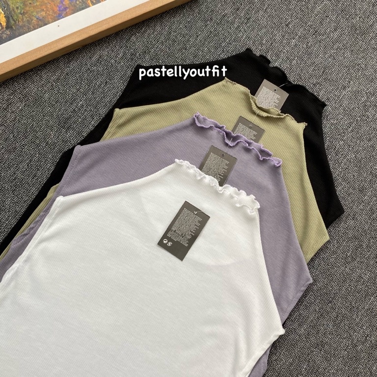 NEW STOCK Inner Sleeveless Turtleneck Tanpa Lengan Wanita