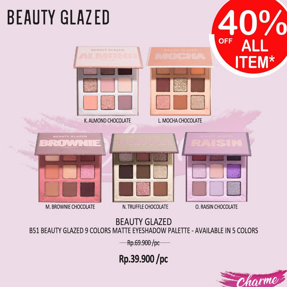 (L➸67-✔) (READY & ORI) Beauty Glazed 9 Colors Warna Eyeshadow Planet Edition B51 B 51 Mars Peach Alm