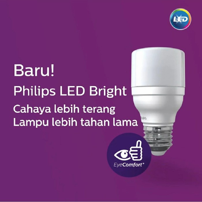 Lampu PHILIPS LED BRIGHT Warna Putih 6500K E27 9 11 13 17 20 W Watt ORIGINAL