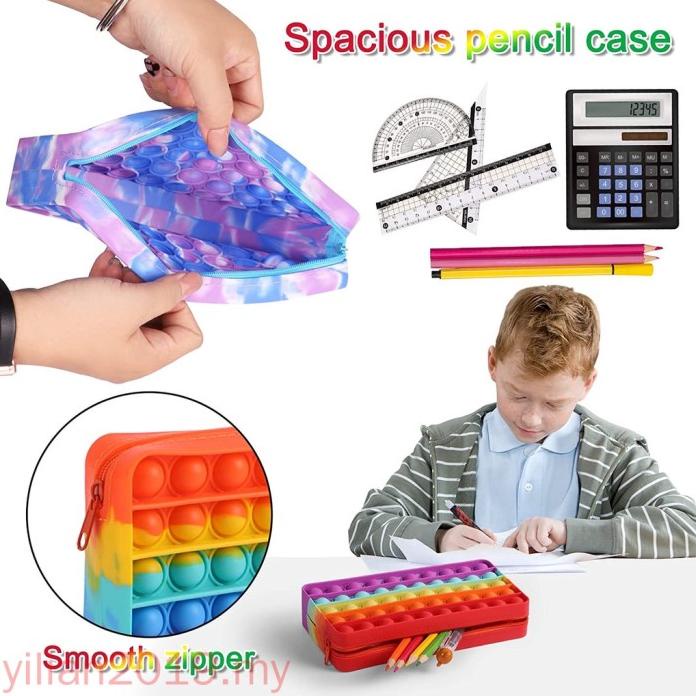 GRATIS ONGKIR Hello Kitty Pop It Pencil Case For Kids Girls Push Bubble Fidget Toy