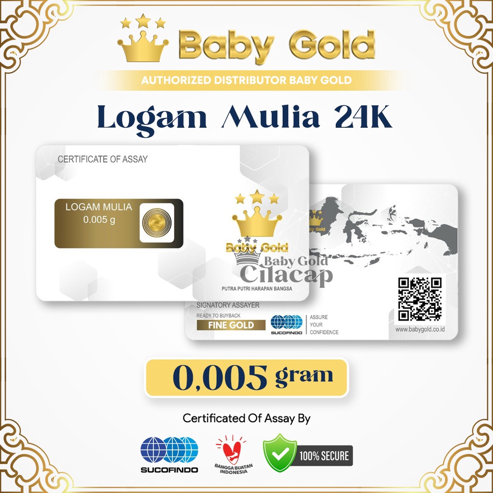 [Terlaris Today] Baby Gold logam Mulia 0,005 Gram Minigram Emas Mini Murni 24 Karat