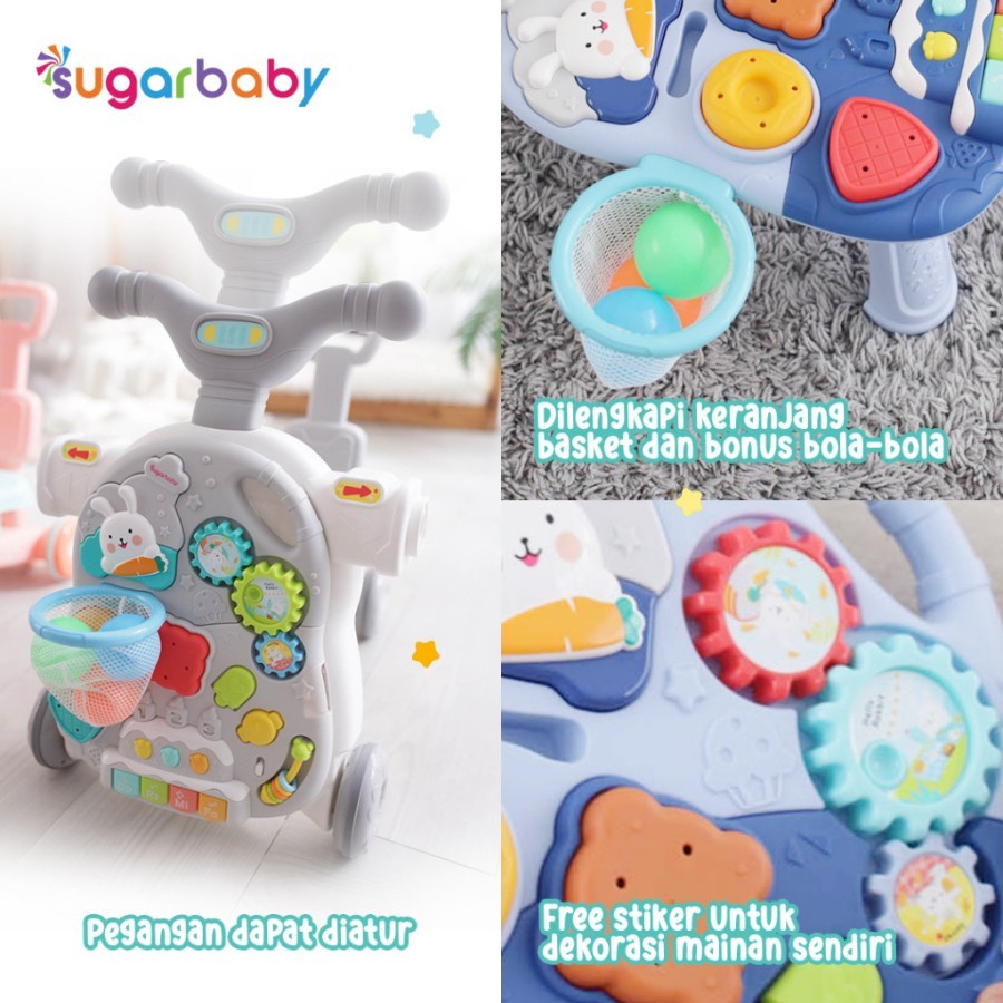 Sugar Baby 5 in 1 Push Walker Activity Table Ride On Scooter