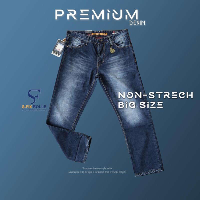 NO.23 CELANA PANJANG JEANS PRIA NON STRET BIG SIZE SFIX ROLLE 34-39