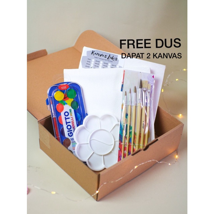 

Bestseller Paket Lukis Komplit Kanvas Cat Air Kuas Painting Set Kado Hadiah