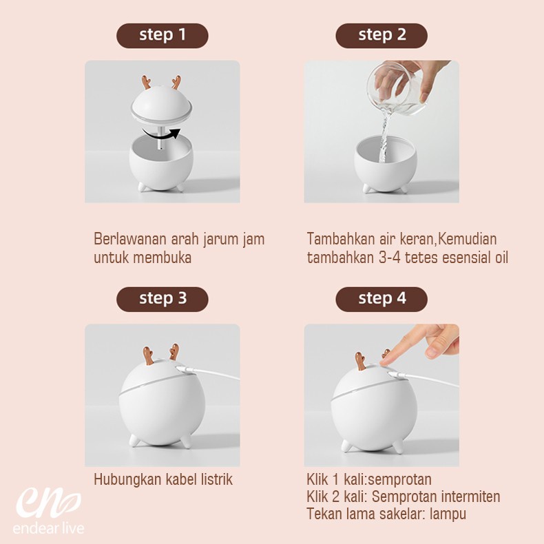 Holiven Humidifier Air Aromaterapi Diffuser Model Bulat 300ml