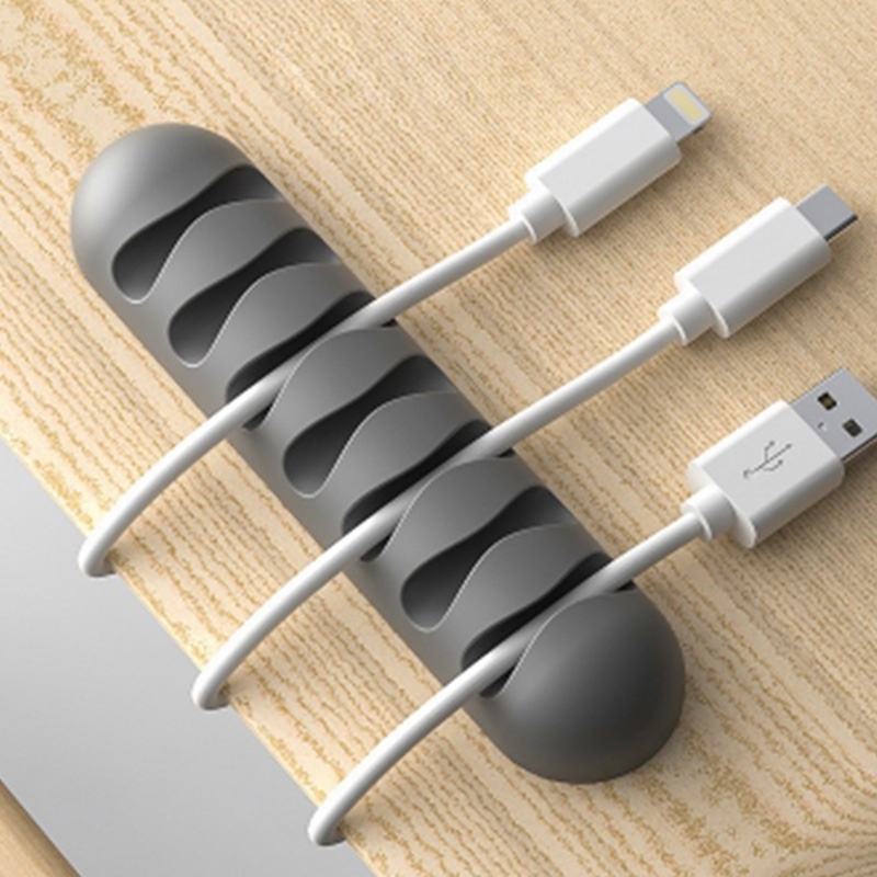 Holiven Klip Penata Kabel Cable Organizer Clip Charger Holder Tempel Dinding Meja 7 Slot