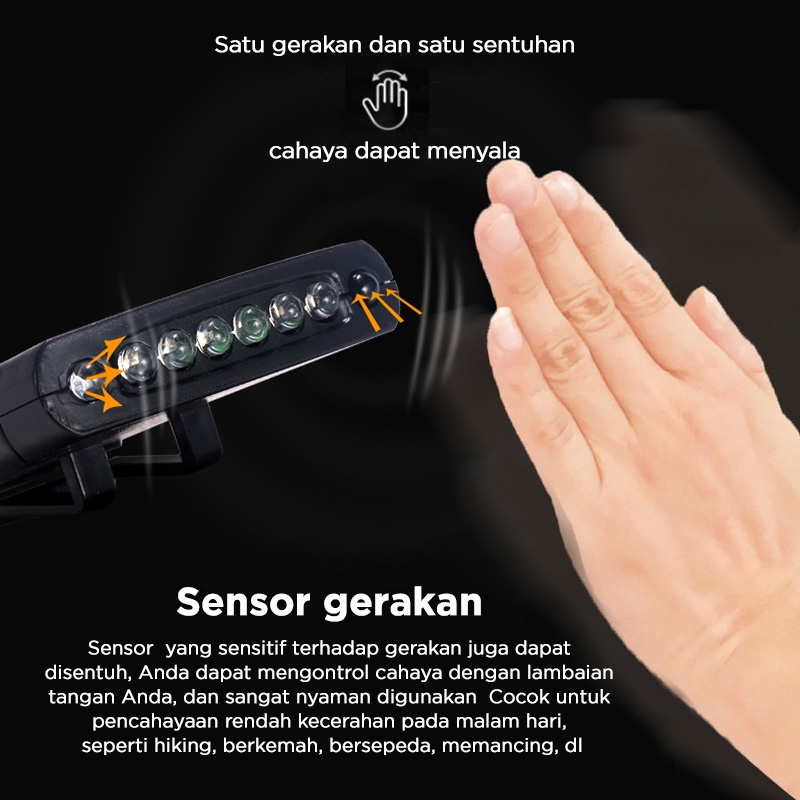 Holiven Sensor Headlight Tahan Air 6 Buah LED