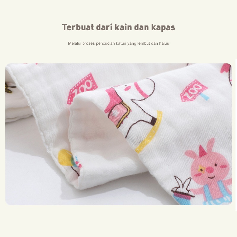 Holiven 25 x 50 cm Saputangan Bayi Anak Katun Kasa Enam Lapis Handuk Persegi Kasa Handuk Saliva