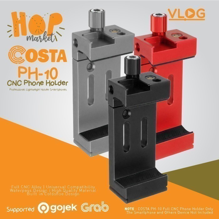 COSTA PH-10 CNC Metal Phone Holder HP Tripod with Hot Shoe / Waterpass