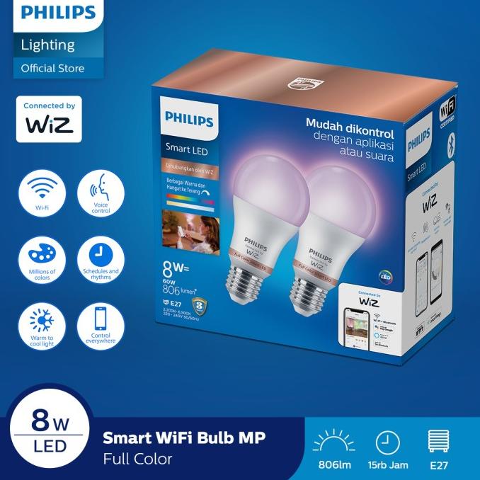 Philips Lampu Smart Wifi LED Multipack 8W - Tunable Color (Warna)