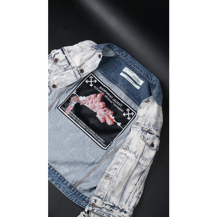 Boyscloset Off White Dondi Denim Jacket Bleach Stok Terbatas