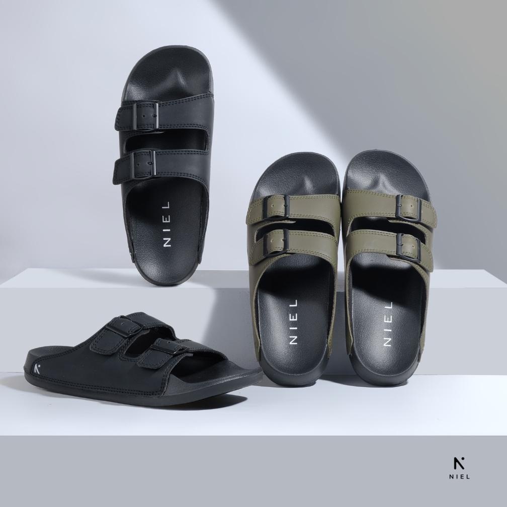 7.7 Niel Sandal Pria Slide - Birawa Double Straps Rings