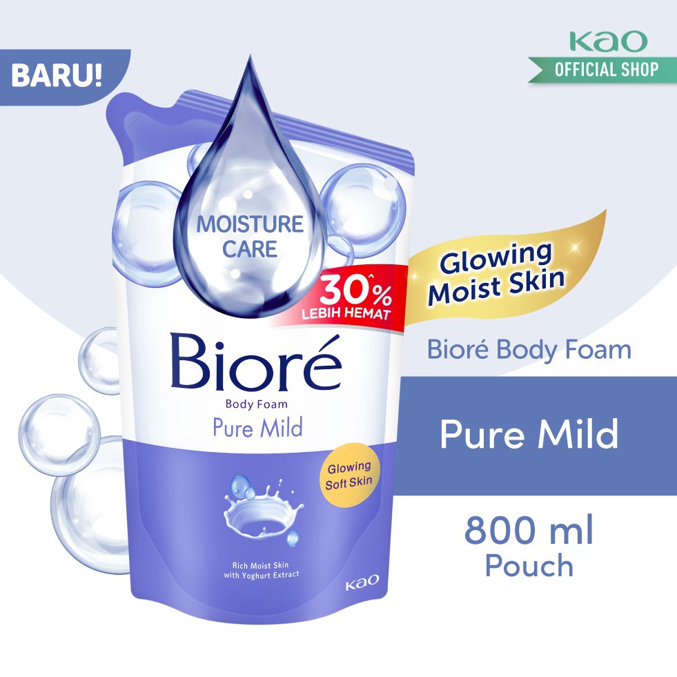(Z♥47-♥) Biore Sabun Mandi Cair Body Foam Pure Mild Pouch 800 ml paliing.laris