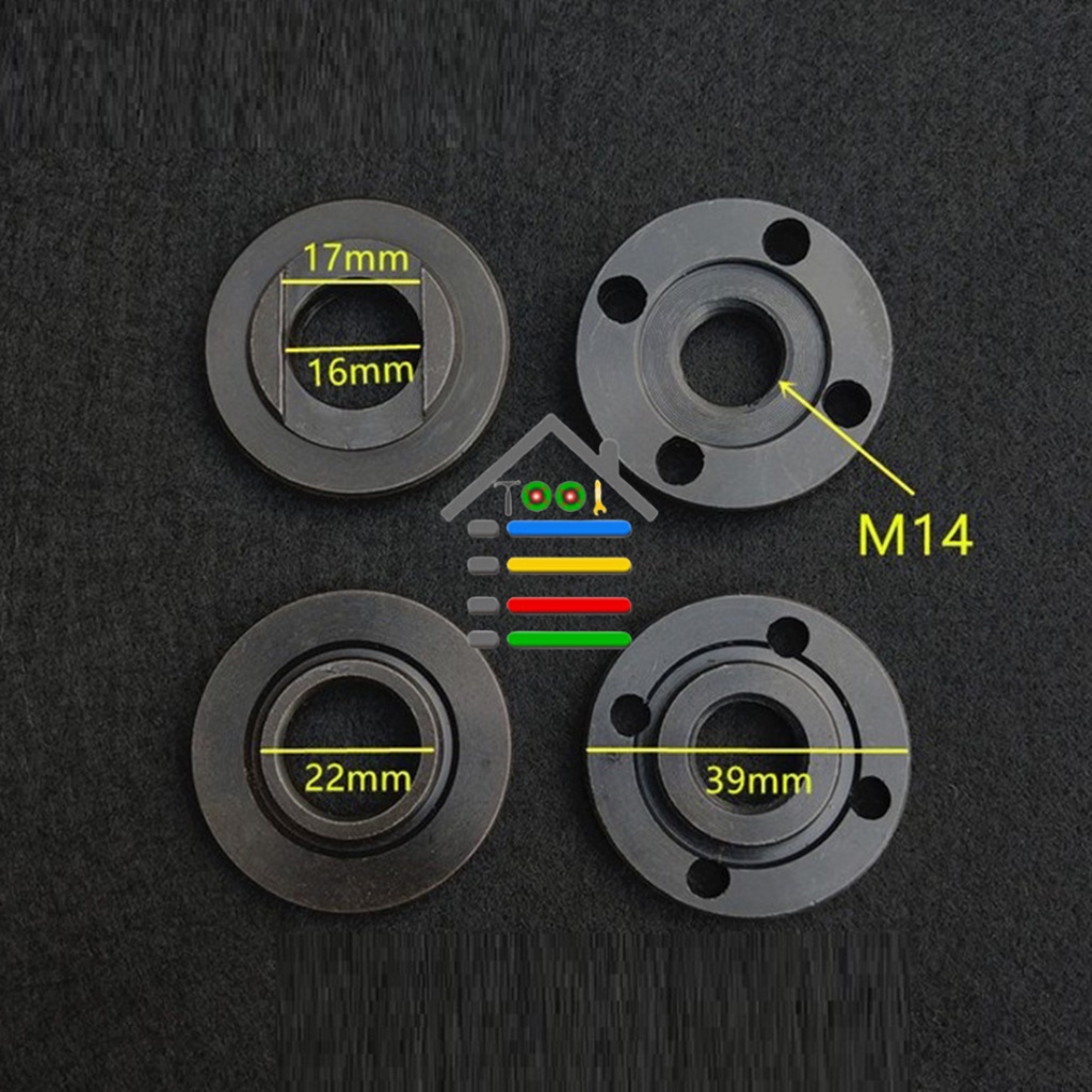 MUR GERINDA INNER OUTER M10 &amp; M14 ATAS BAWAH SET LOGAM PENJEPIT GERINDA