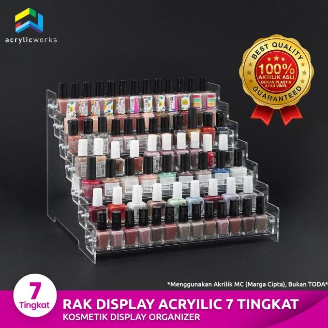 Rak Acrylic Organizer Rak Tempat Lipstik Rak Tempat Kutek 7 Tingkat