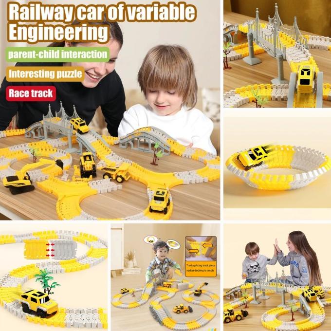 Maianan Anak DIY Rel Truck Konstruksi CITY TRUCK Create A Road