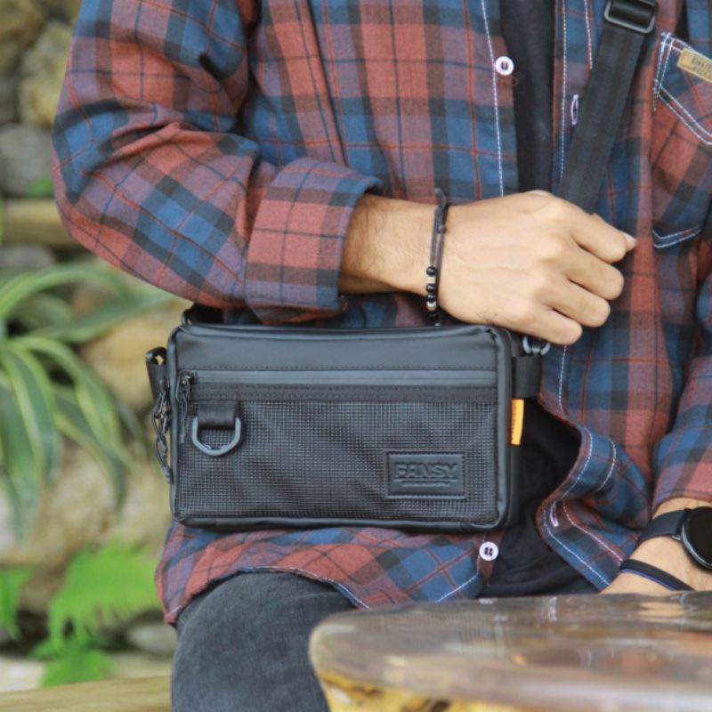 FANSY SLINGBAG POUCH FELIX - TAS PRIA WANITA MULTIFUNGSI HITAM