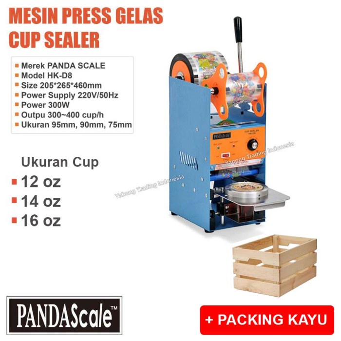 Mesin Cup Sealer Alat Pres Gelas Minuman Press Cup Sealer + KAYU