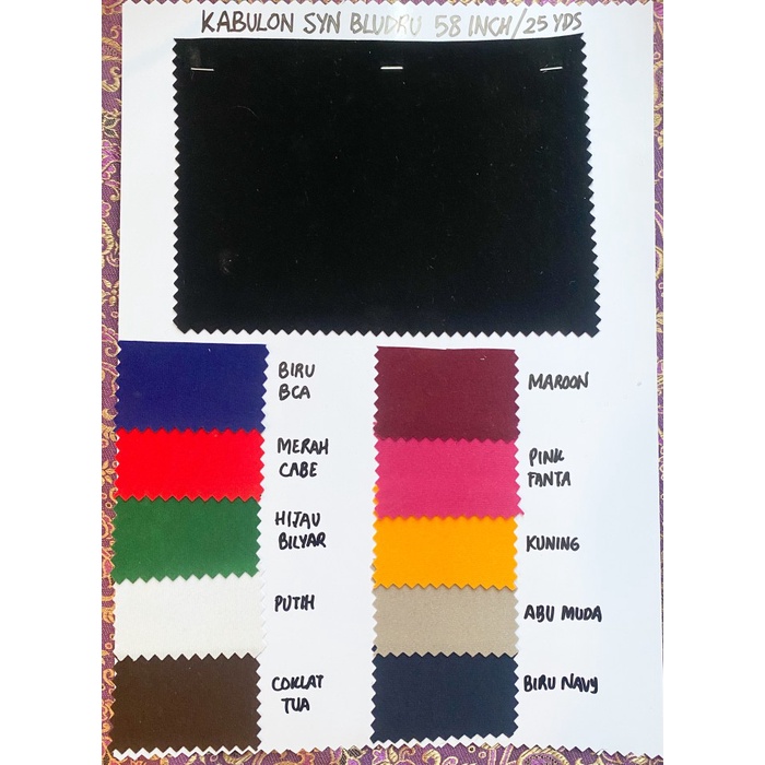 Terlaris Kabulon Syn Bludru Per Roll (25 Yards)