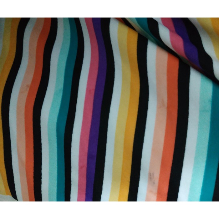 Terlaris Kain Spandex Lycra Motif Garis Garis Warna Warni Stretch 4 Arah Melar