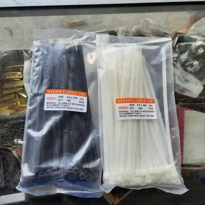 

+%+%+%] Kabel tis / Kabel ties / Cabel tie 4,8 mm x 20 cm (Nylon 66) isi 100