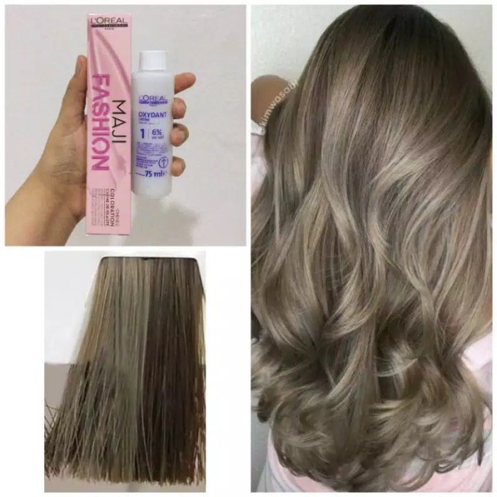 Terlaris L'Oreal Maji Fashion 9.11 Blue Steel Hair Dye Cat Rambut Ash Blonde Br