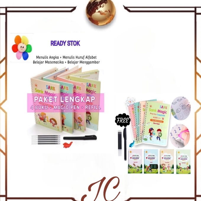 

[KODE PRODUK G9DZU9587] (JC) 4 in1 Sank Magic Practice Book /Buku Panduan Belajar TK