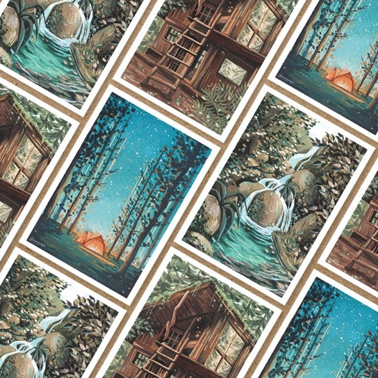 

➜at Ready✡ KEZIAWEPE Serenity Series Postcard / Kartu Pos Ilustrasi I82 ➜