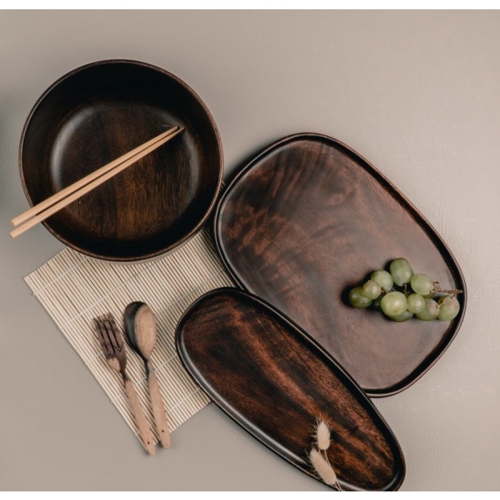 

Dorado Large Black Walnut Wooden Bowl / Mangkok Kayu Tahan Panas 20cm