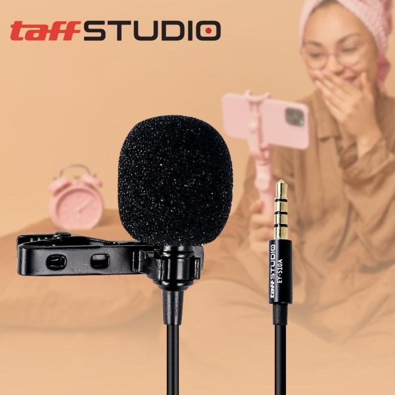 Terbaru Taffstudio Mic Vlog / Mic Clip Deluxe / Mic Clip Vlog / Mic / Mic Smartphone - Ey-510A - Bla