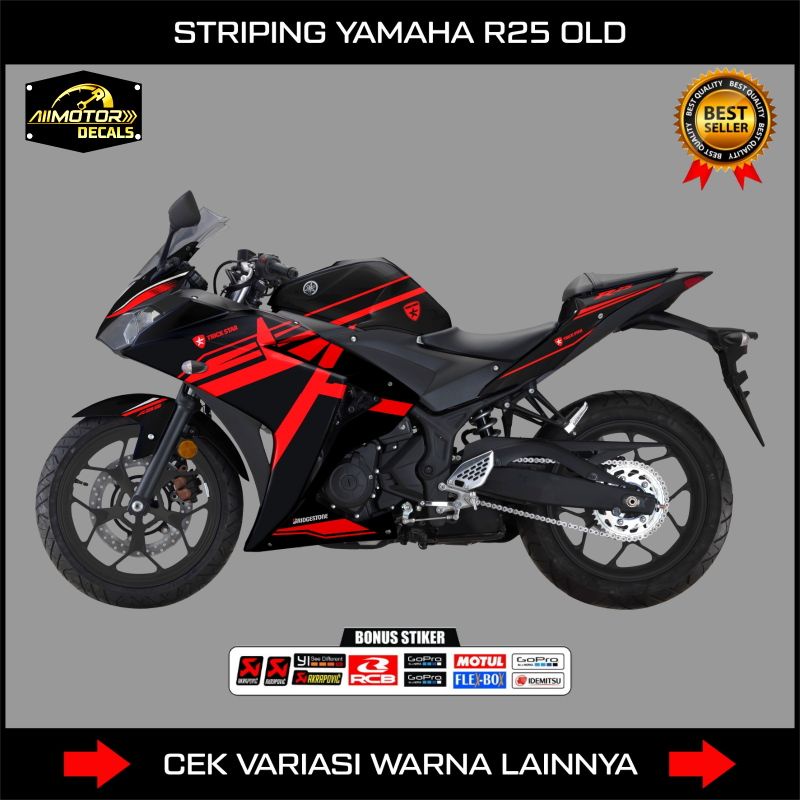 Striping Yamaha R25 Livery Trick Star / Stiker Motor Yamaha YZF R25 2014 - 2017 / Stock Decal