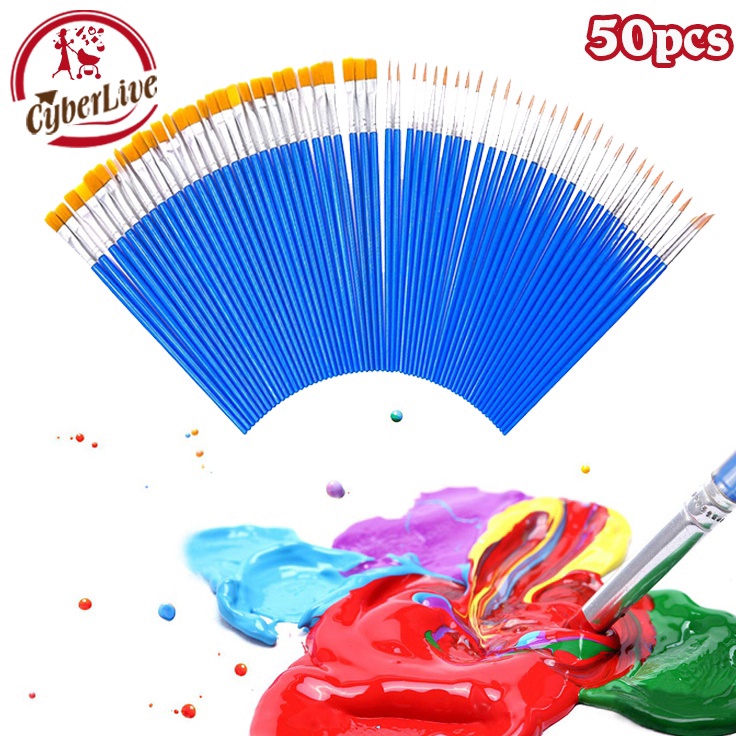 

BRK.18Jn23ˣ ‣ 50pcs Kuas Lukis Set Paintbrush Paint Brushes Kuas Cat Minyak Dan Air