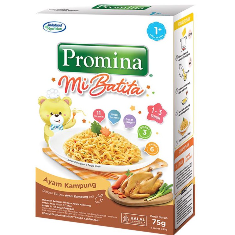 

[KODE JFLQI] Promina Mi Batita Mie Goreng Ayam Kampung 75gr/Mie Goreng makanan bayi