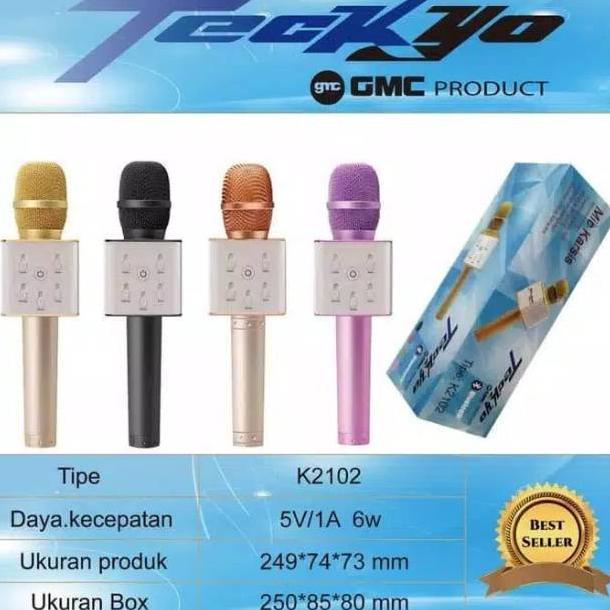 Sale Mic Smule Teckyo Gmc K2102 2105 2107 Microphone Bluetooth Speaker Karaoke Narsis