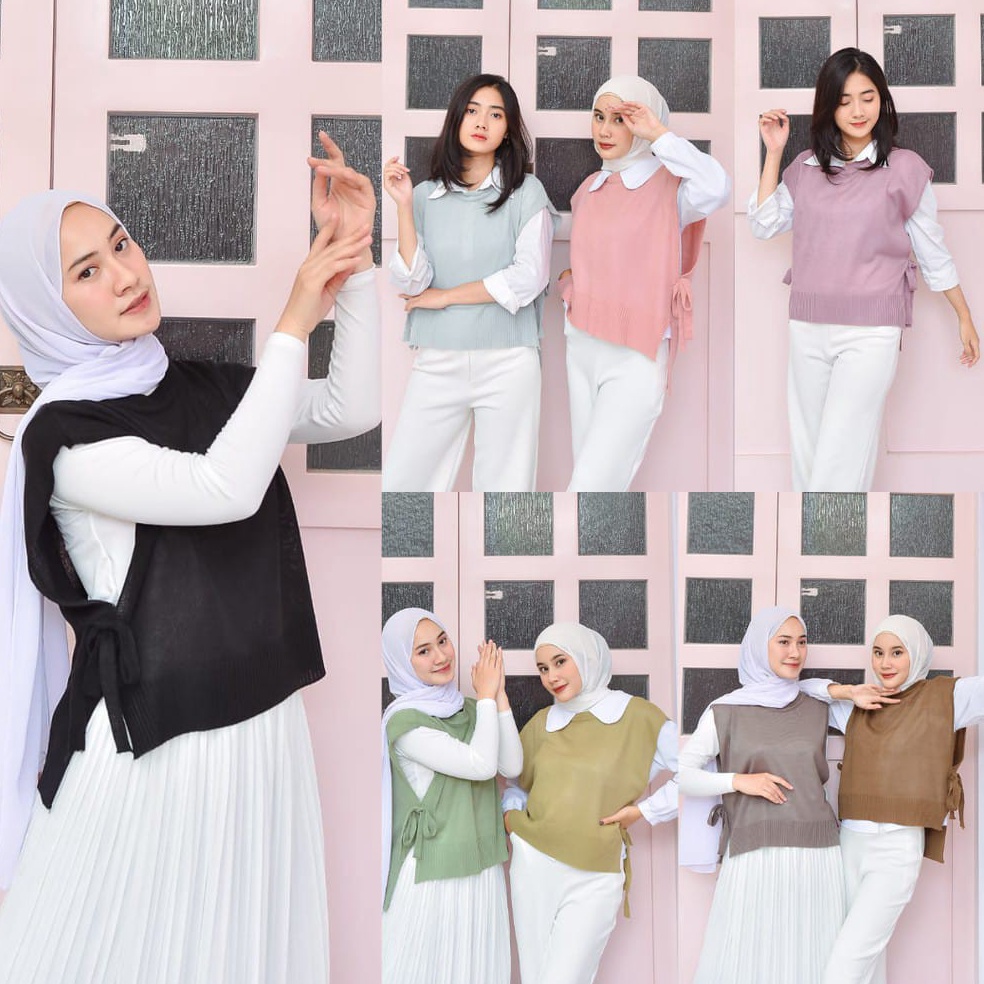 Promo Bulan Ini VEST ROMPI RAJUT TALI OUTER / Vest Rajut Andin / Ilo Vest Rompi Tali Rajut Wanita / 