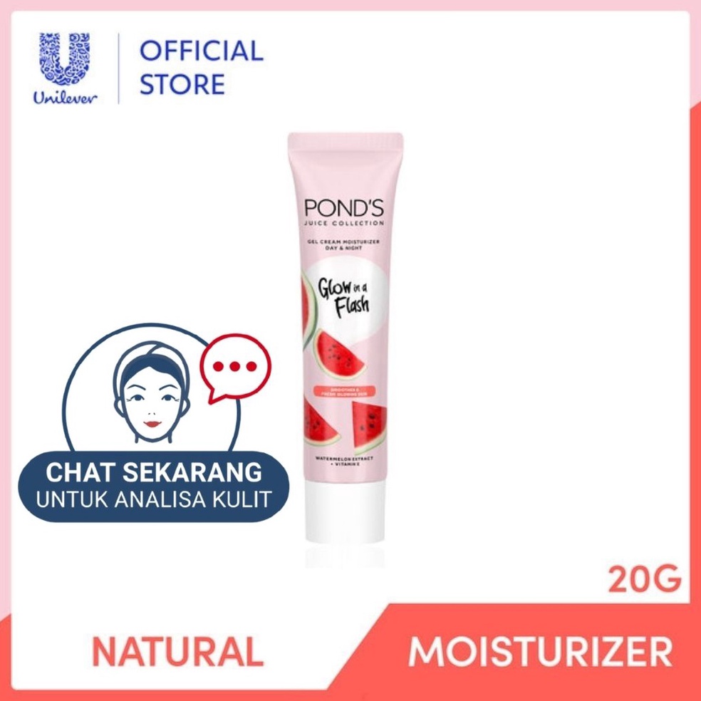 (C❤AM♫) Ponds Juice Pelembab Muka Moisturizer Watermelon 100% Free Alcohol W Vite&Hyaluronic 20G top