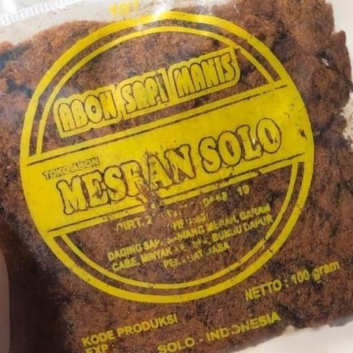 

Oleh Oleh Khas Solo Abon Sapi Manis Asli Pak Mesran 100Grm