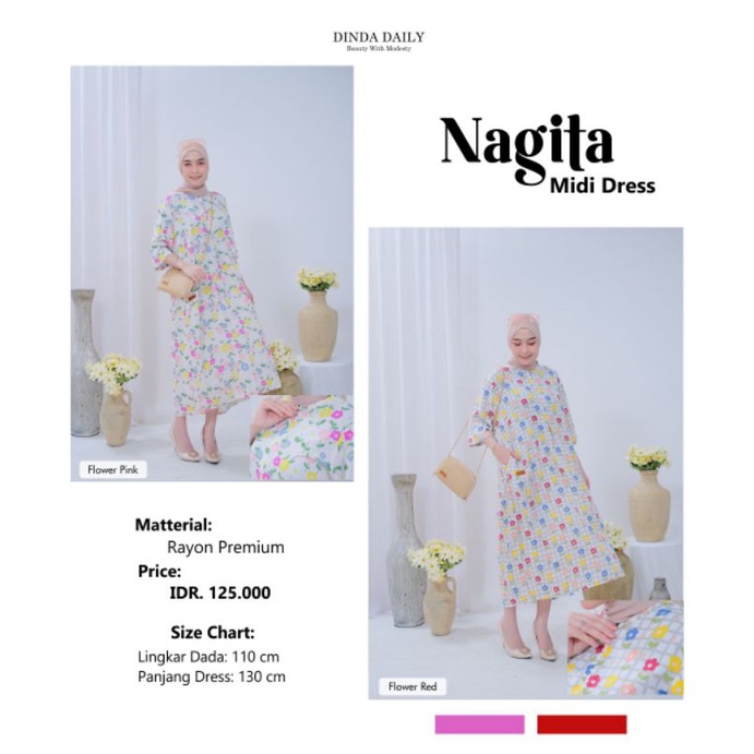 midi dres rayon.nagita midi dres.midi Dinda daily mew
