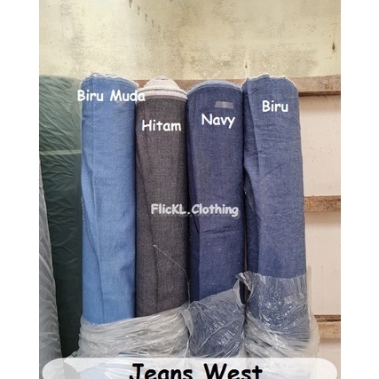 [KODE NG7EK] Bahan Kain Jeans West Jeanwest Katun Jeanswest Denim Jeans Chambray Soft Jeans 6oz