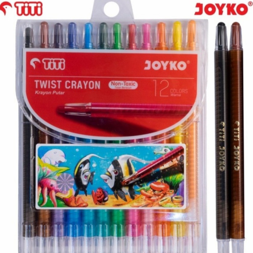 

[KODE PRODUK ZSNG09180] Krayon Putar JOYKO / Twist Crayon Non Toxic 12 Warna Panjang