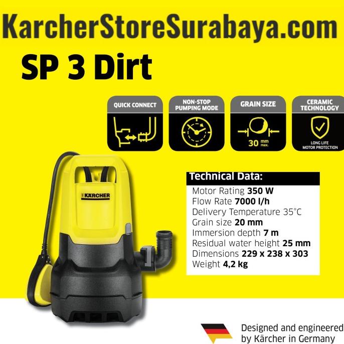 :=:=:=:=] Karcher SP 3 / SP3 Dirt *EU 350Watt Submersible Pump