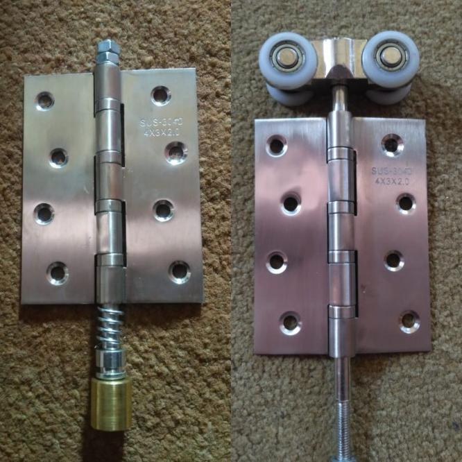 Roda Pintu Lipat Engsel Kupu Kupu 1Set Atas Bawah Sus 304 Roda Gantung