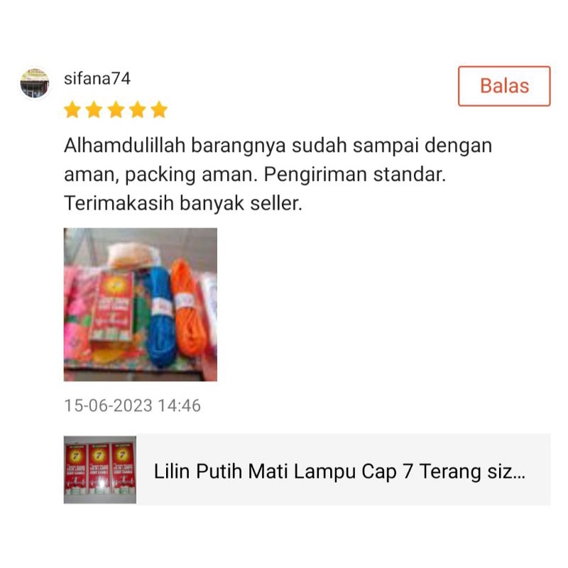 Lilin Putih Mati Lampu Cap 7 Terang size Super isi (8pcs) / light candle